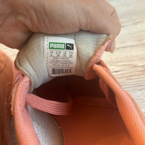 Puma Suede Shell Pink Classic Glitz Lace-Up Sneakers Size 7 - Picture 8 of 8